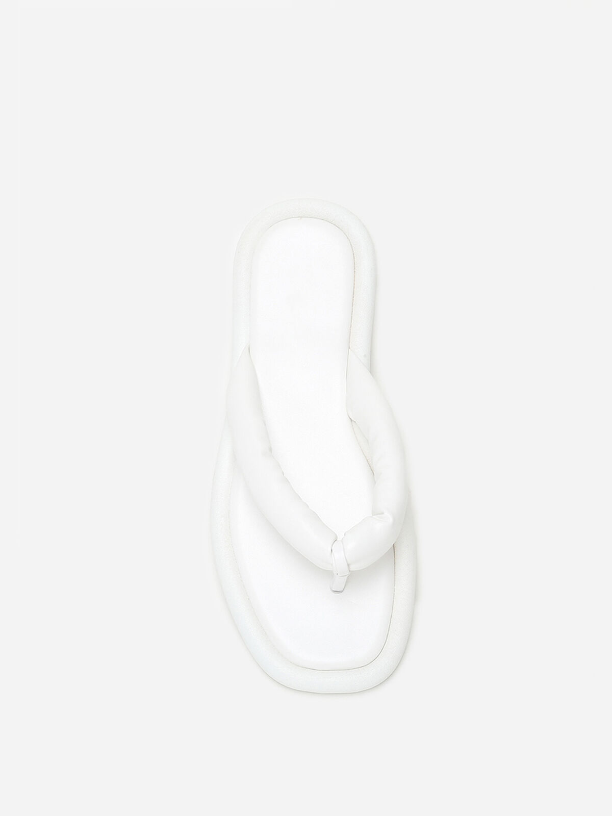 Tongs à bout carré et bride arrondie- Blanc