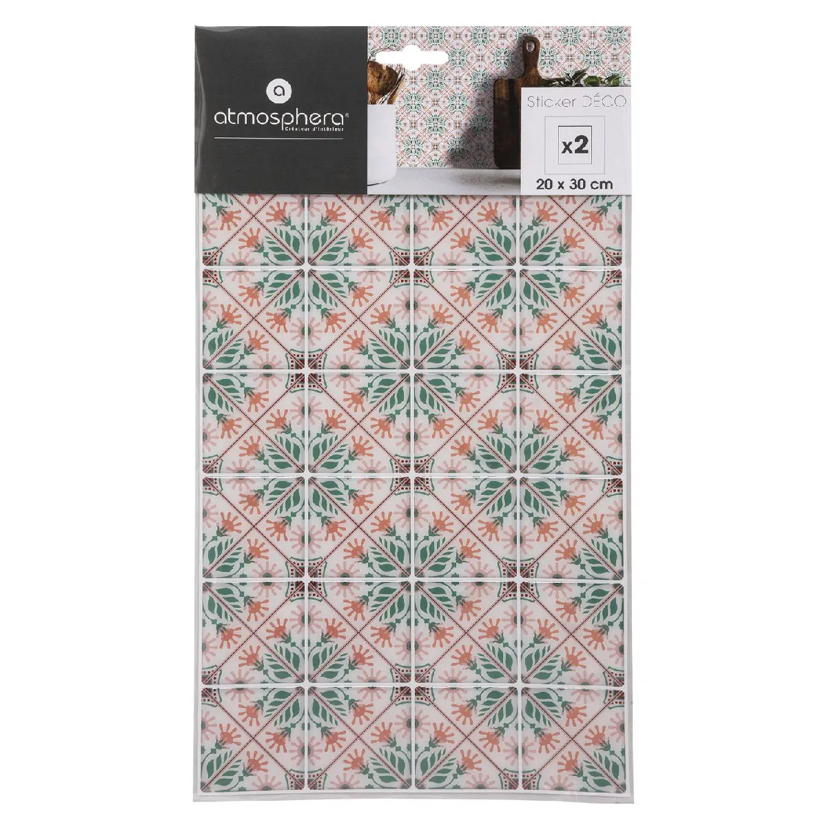 Atmosphera, Createur D'Interieur Atmosphera Stickers Mosaic Rose et Vert