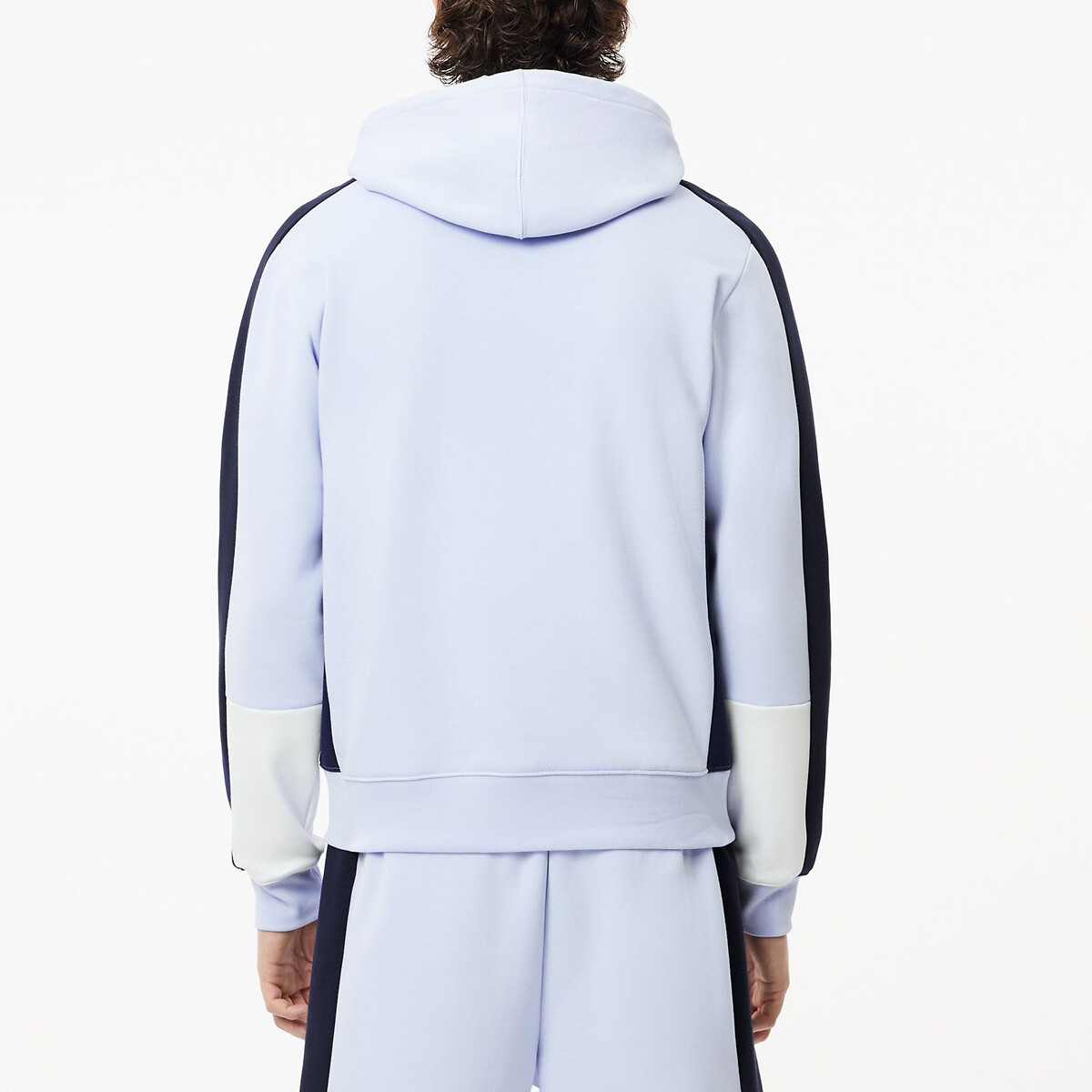 LACOSTE<br>Coloblock com capuz e zíper em molton