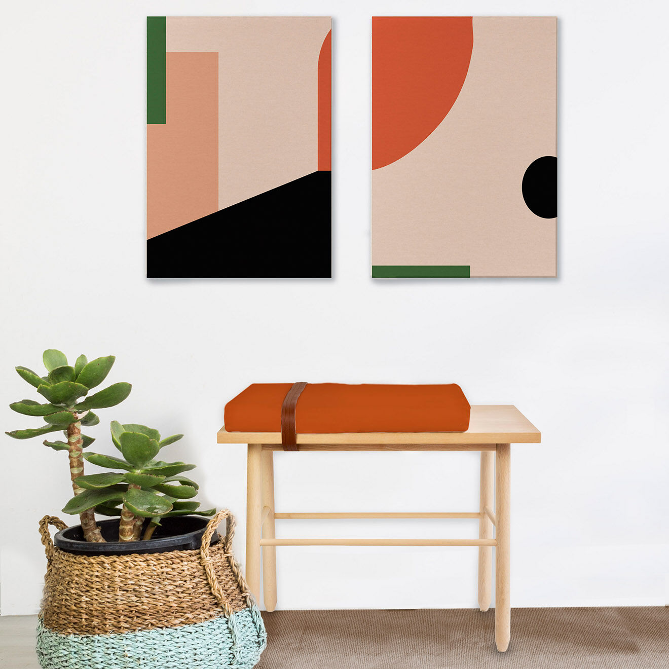Tierra Bella 2 Toiles Abstract Forms multicolores - 60x40 cm