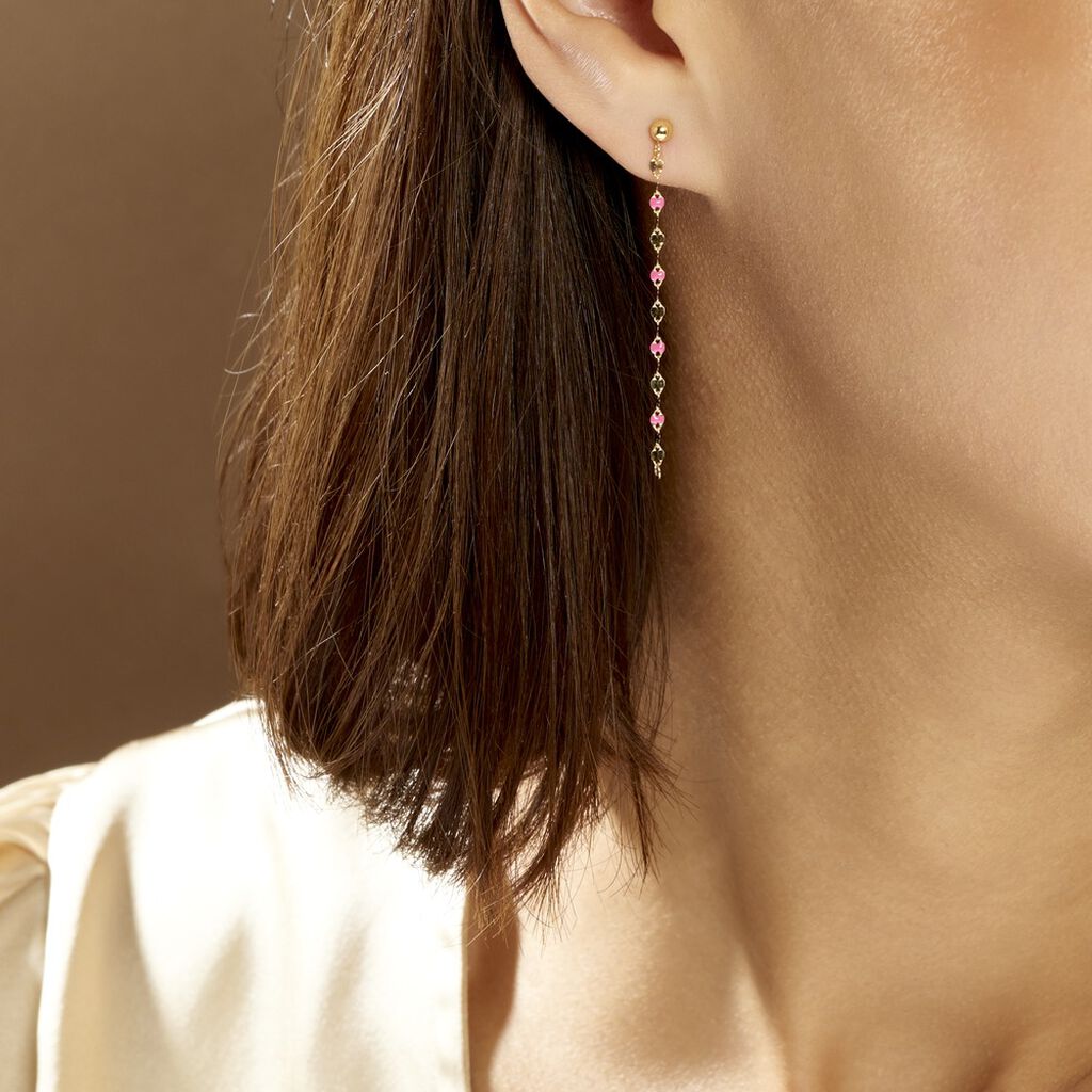 Boucles D'oreilles Pendantes Or Jaune Asteria