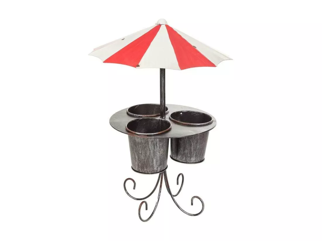 Parasol porte-plantes en métal 32,5x32,5x49h