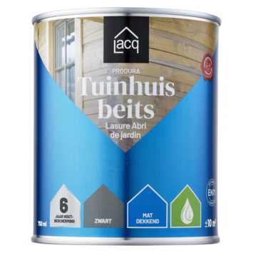 Lacq Tuinhuis beits dekkend zwart 750 ml