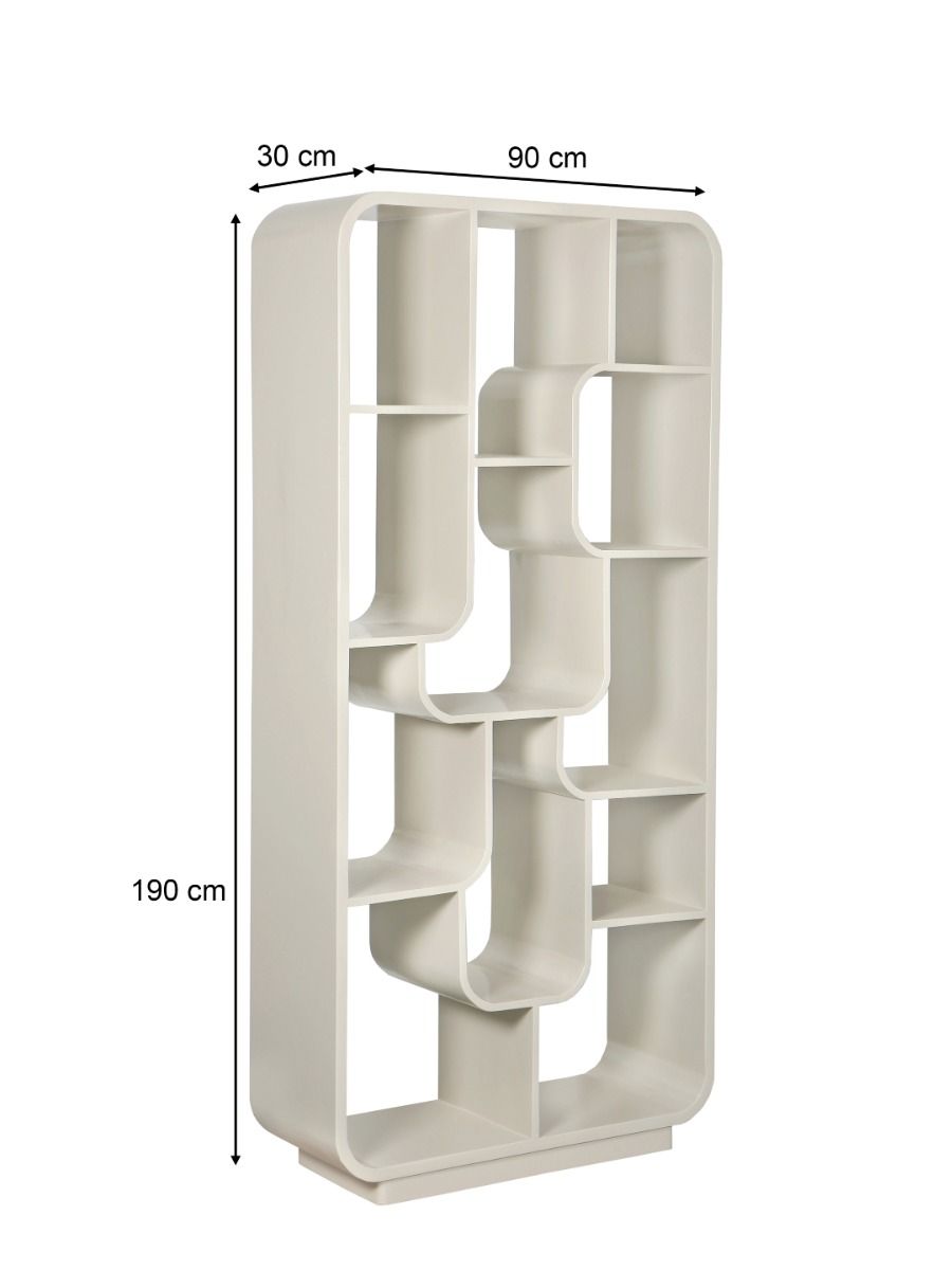Boekenkast Off White Logan B90 x D30 x H190 cm