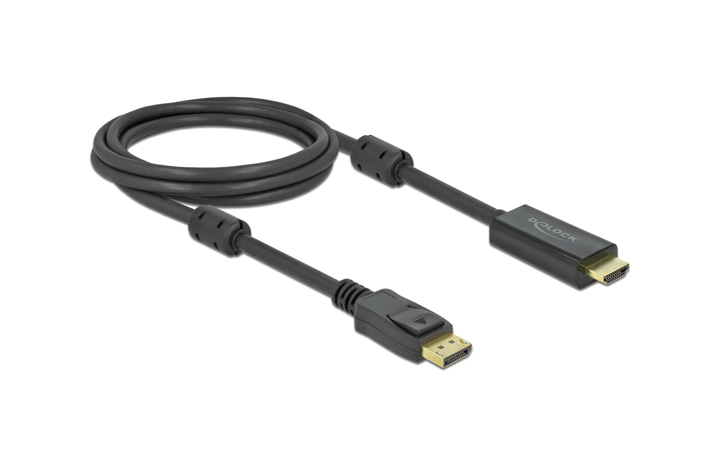Kabel aktiv DisplayPort - HDMI, 2 mDelock Aktives DisplayPort 1.2 zu HDMI Kabel 4K 60 Hz 2 m