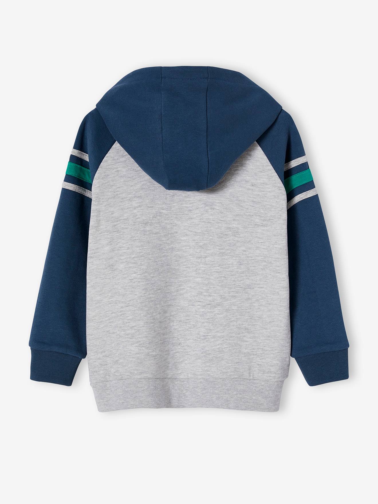 Moletom azul com estampa gráfica e mangas raglan para meninos