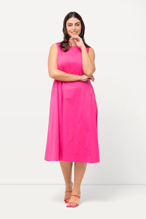 Midikleid, A-Linie, Rundhals, ärmellos, Taschen