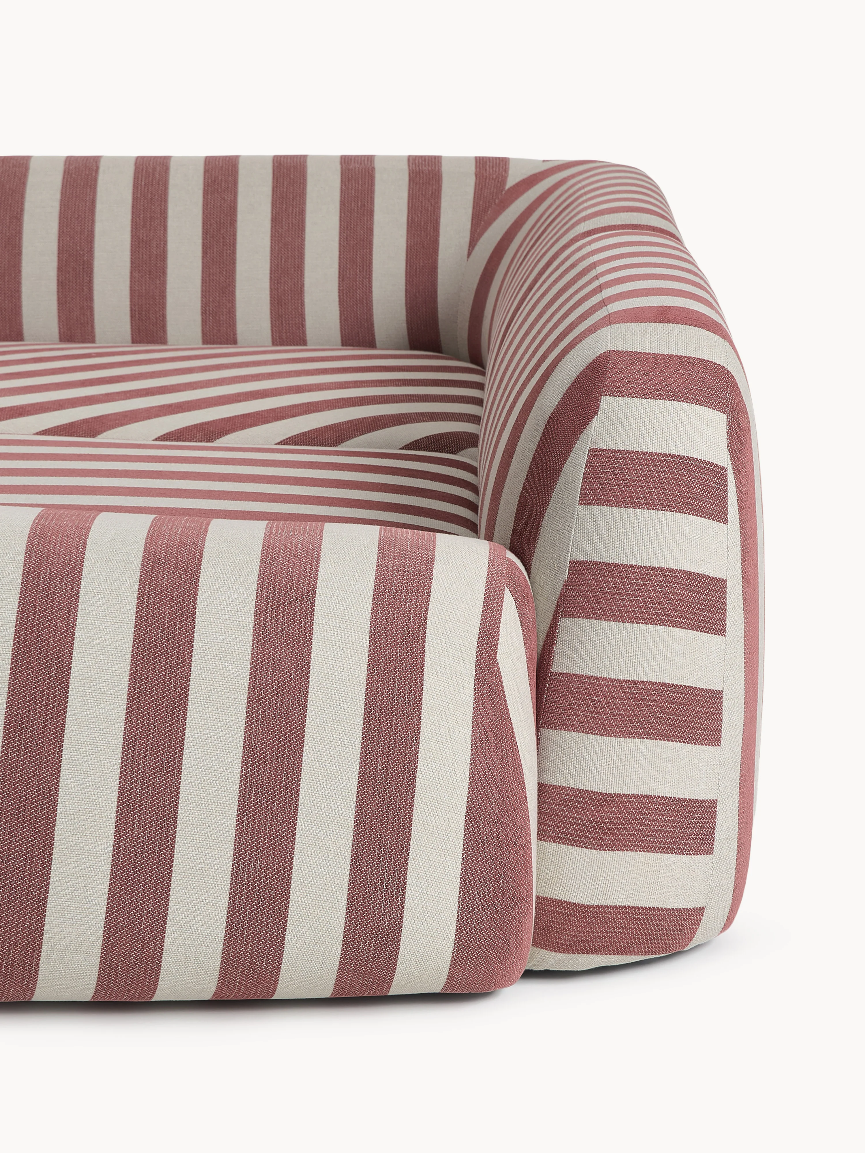 Gestreepte XL modulaire hoekbank Wolke met chaise longue