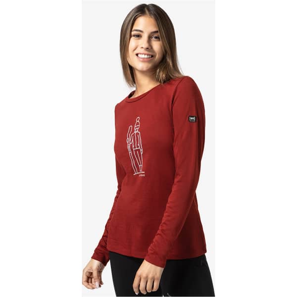 T-shirt thermique SUPER.NATURAL W SKIANTO LS SUN DRIED TOMATO/SILVER