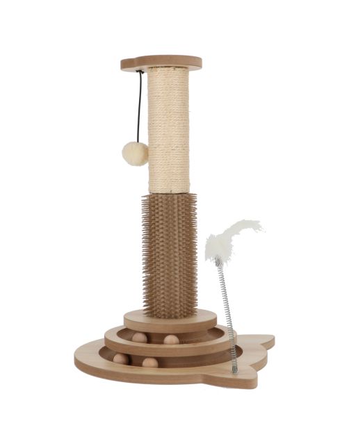 Adori Houten Kattenspel Mika - Kattenspeelgoed - 32x32x49 cm Houtkleur