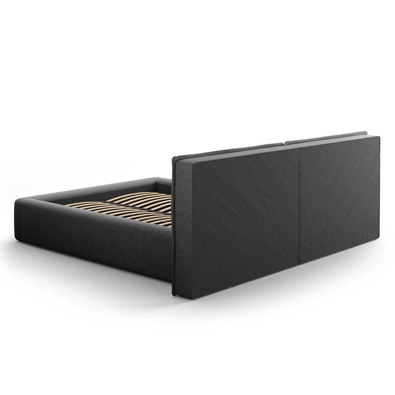 Maison Héritage Lit avec coffre de rangement Tena gris foncé - 230x200x100 cm