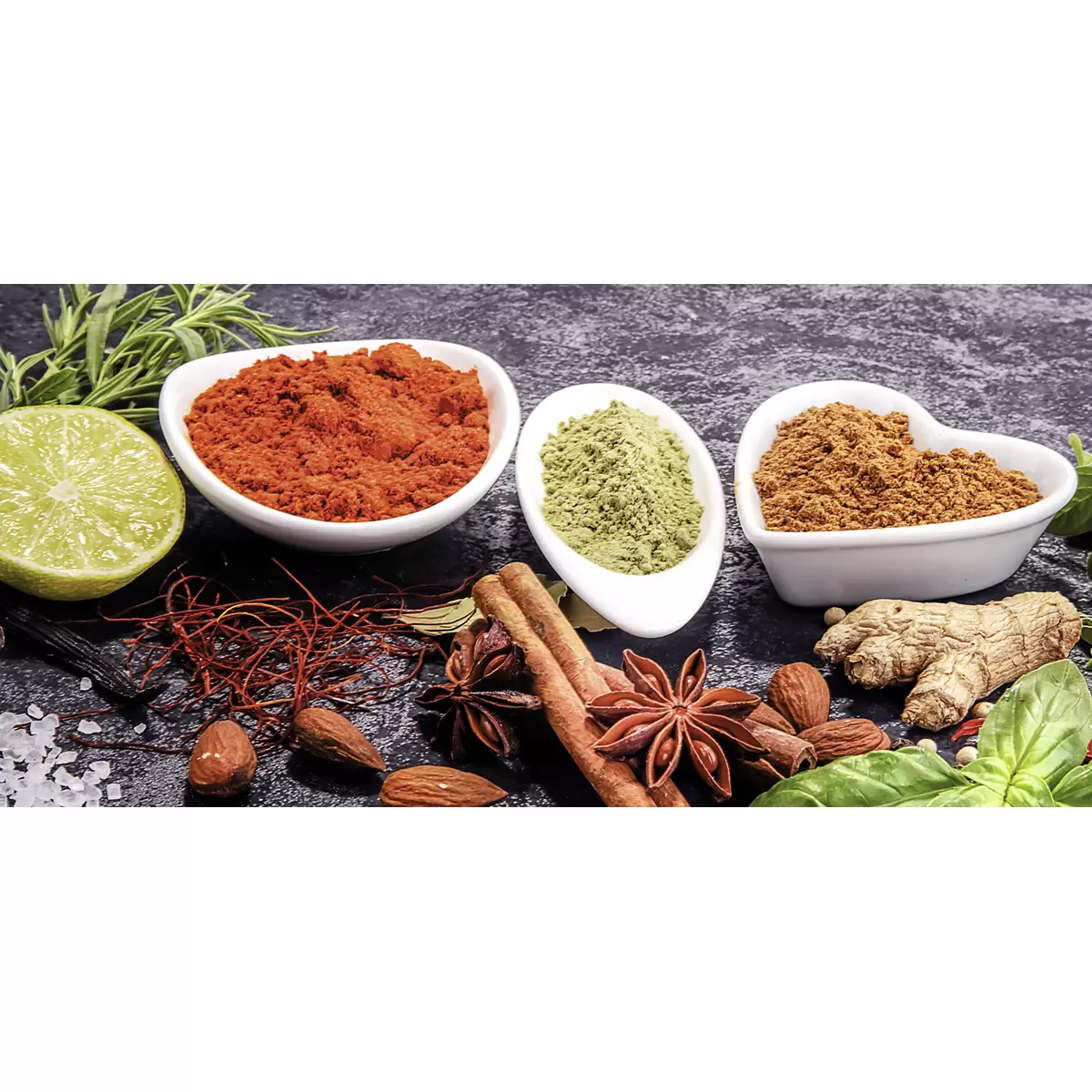Bild Spices DB 60x29 Spices braun,grau,orange,gelb,grün