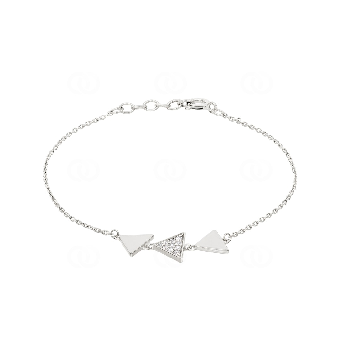Armband 925 Silber rhodiniert mit Zirkonia 19cm