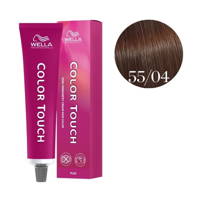 Coloration Color Touch Plus 55/04 Châtain Clair Intense Naturel Cuivré Wella 60ml