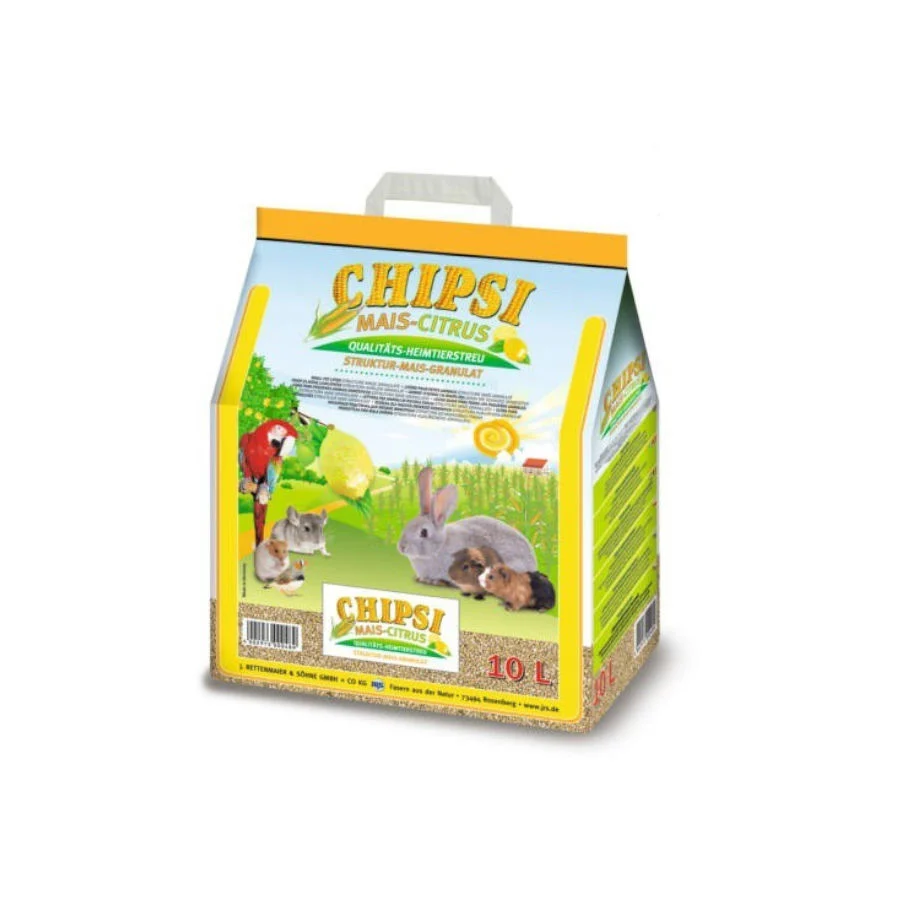 Cama de milho com limão Chipsi para animais