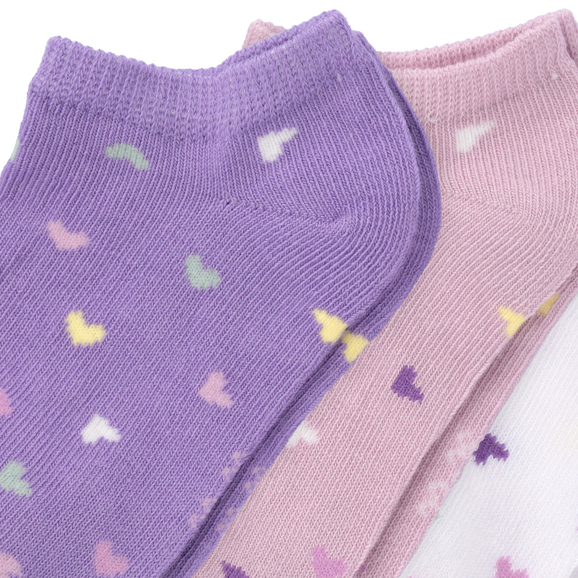 Topolino 3 Paar Mädchen Sneaker-Socken im Set lila / helllila / weiss