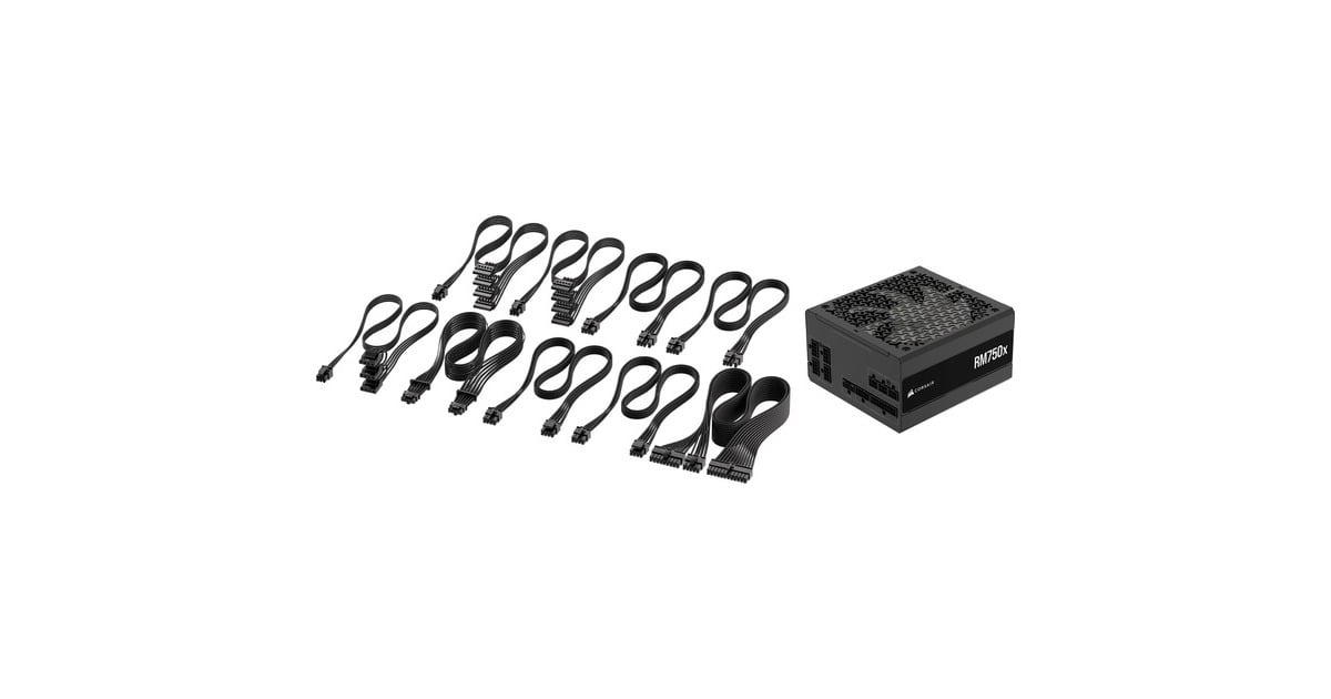 CorsairRM750x modulaire 750 watt voeding   (Zwart, 1x 12V-2x6, 3x PCIe)