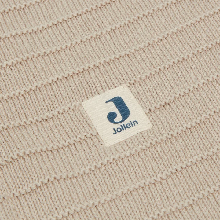 Jollein - Babydecke, 75 x 100 cm, Pure gestrickt / Samt, biscuit