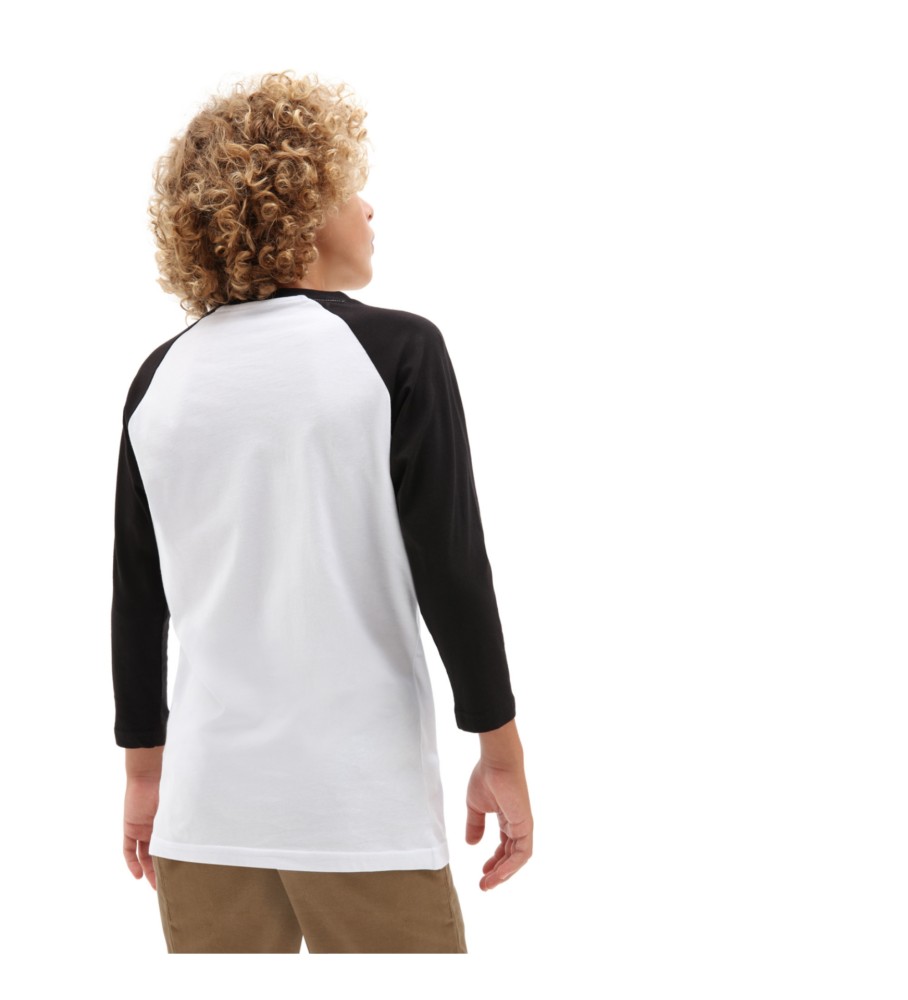 Camiseta Vans Classic Raglan branca e preta