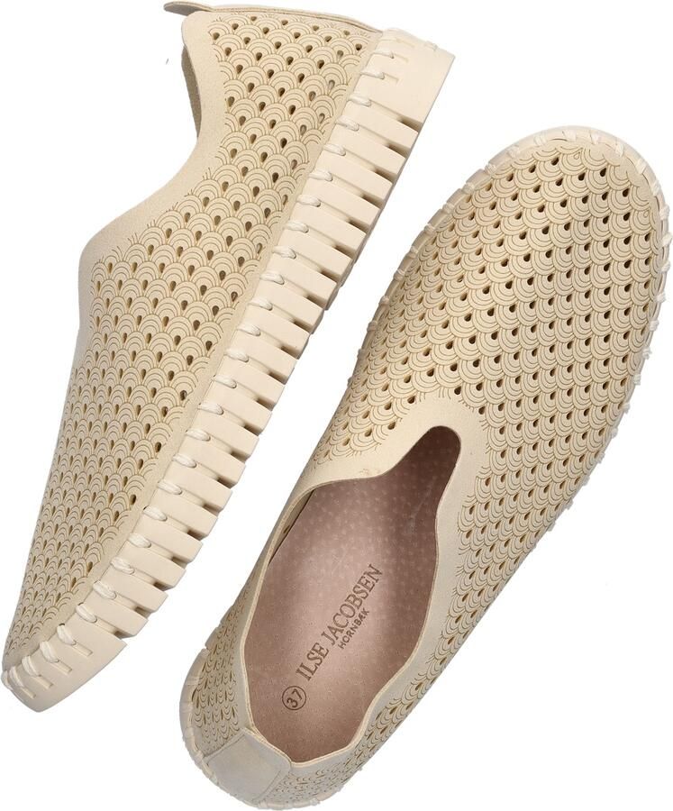 Ilse Jacobsen Instappers Dames Instapschoenen Damesschoenen Canvas Tulip3275 Gebroken wit