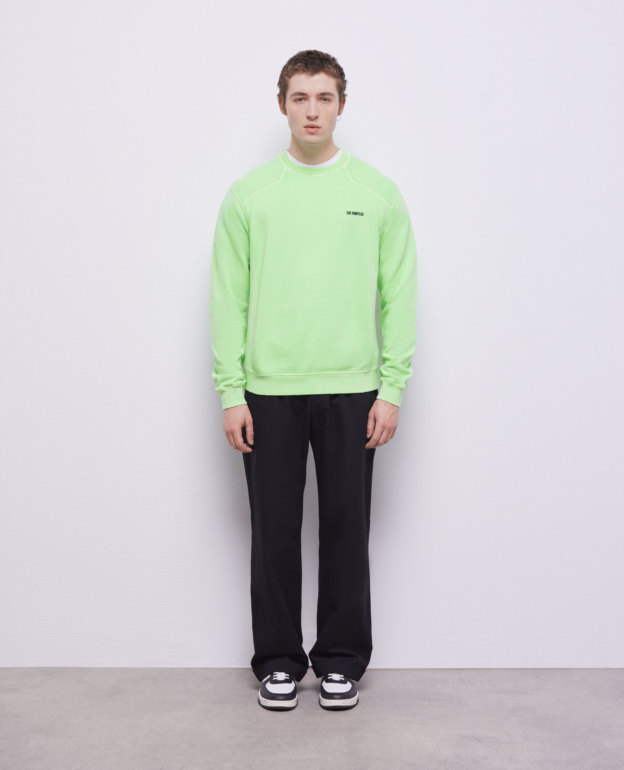 Sweatshirt vert fluo avec logo