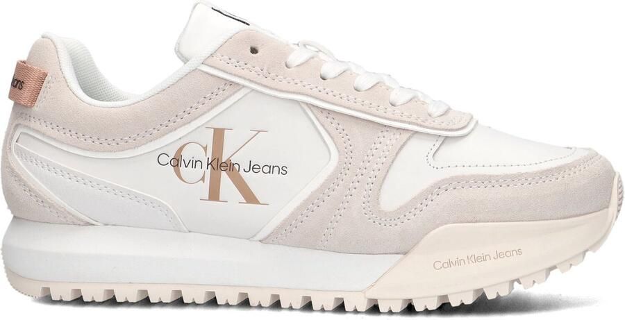 Calvin Klein Tooth Runner Irregular Lines Dames Lage sneakers Leren Sneaker Dames Wit