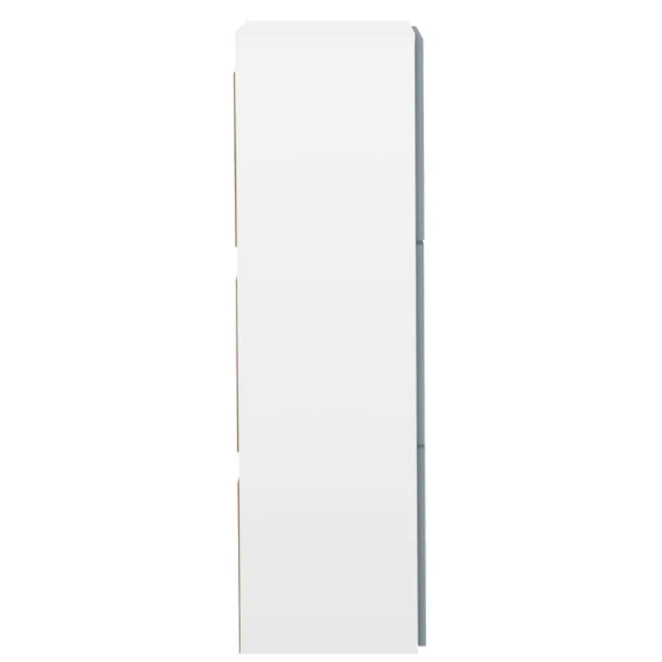Schoenenkast Baylinn 3 draaideuren en 5 legplanken-celadon grijs/wit