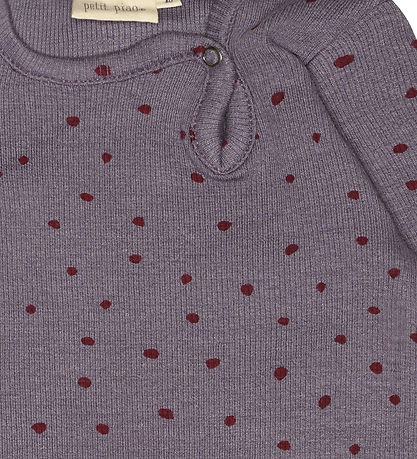 Petit Piao Body l/æ - Rib - Modal - Dusty Violet Dot
