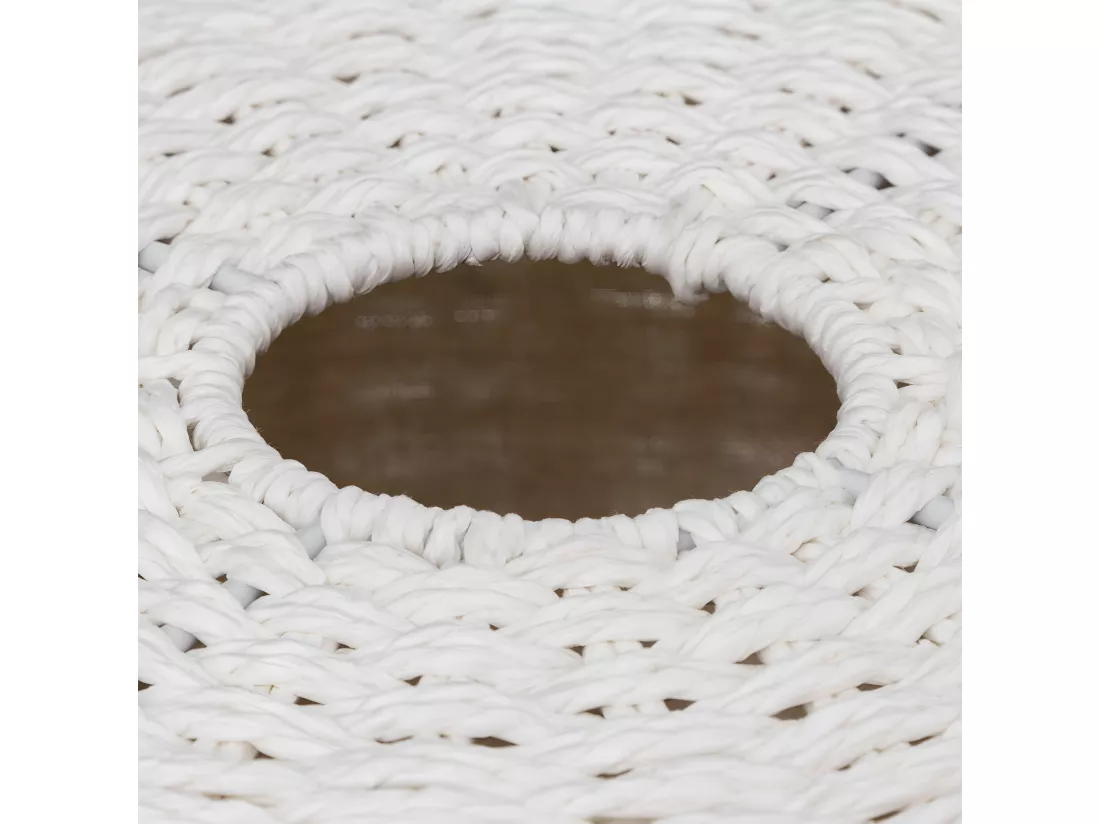 Panier à linge 40L Blanc tressé D 32 x H 58 cm