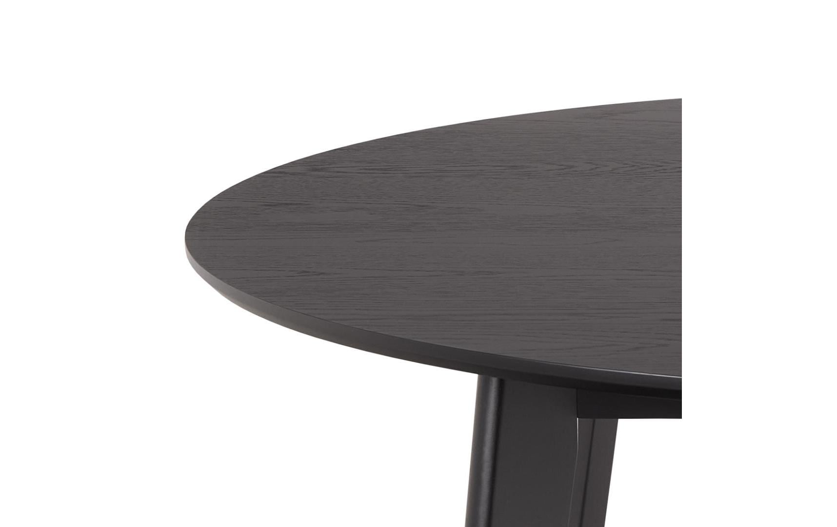 Tisch Roxby 120 x 76 cm, Schwarz<br>Eleganter, runder Esstisch aus Naturholz