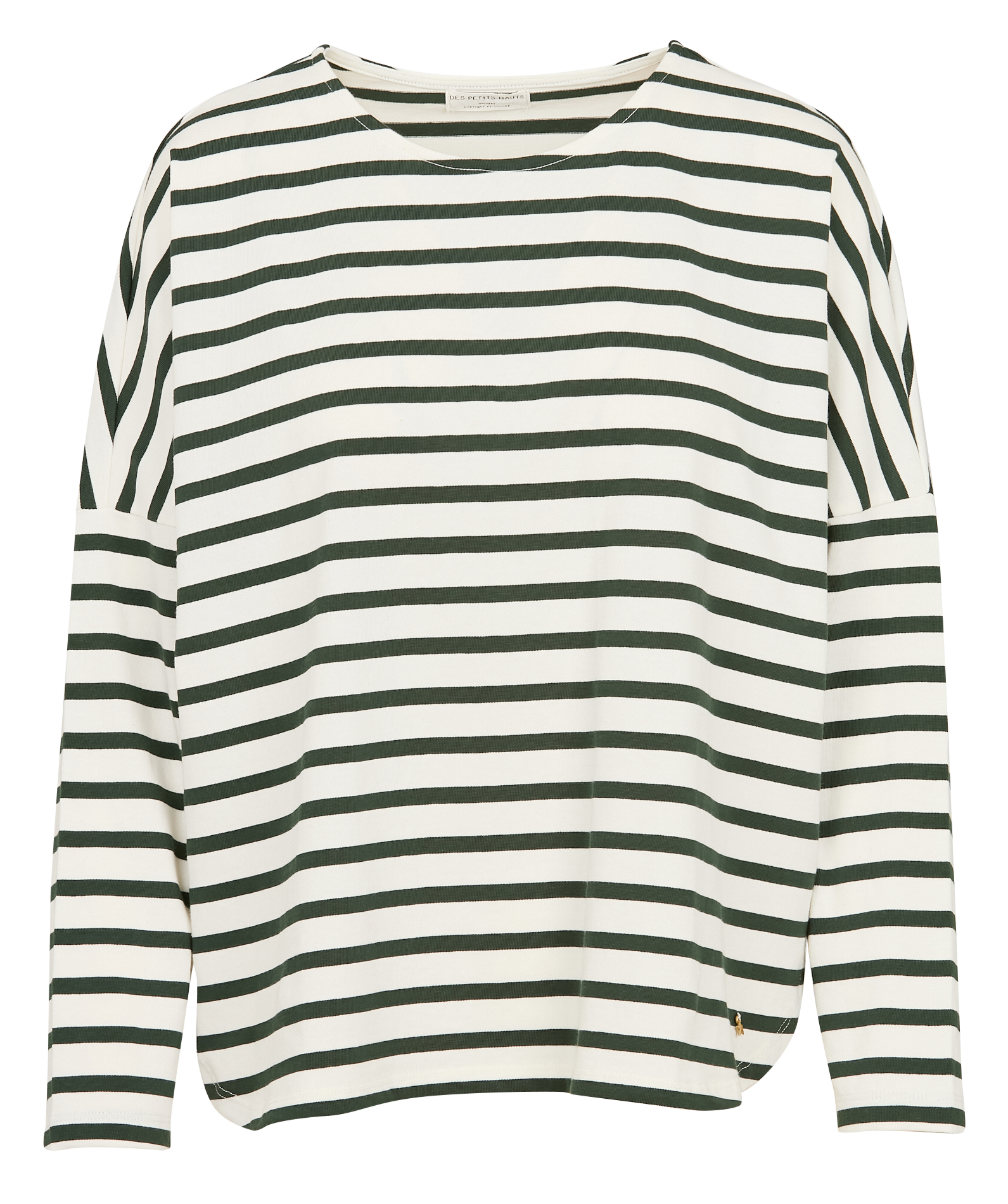 FILLY - Tee-shirt manches longues rayé en coton | Vert