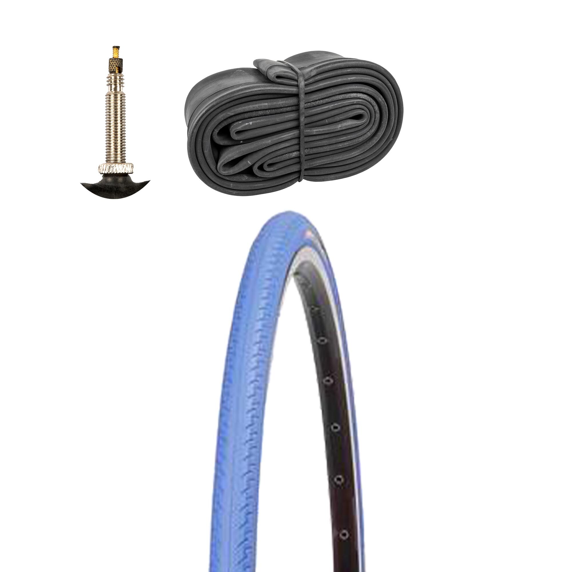 Kenda Kontender K-196 Fahrradreifen 28 x 1,0 Zoll bzw. 700 x 26c Fahrrad 1 Reifen blau mit 1 Schlauch FV