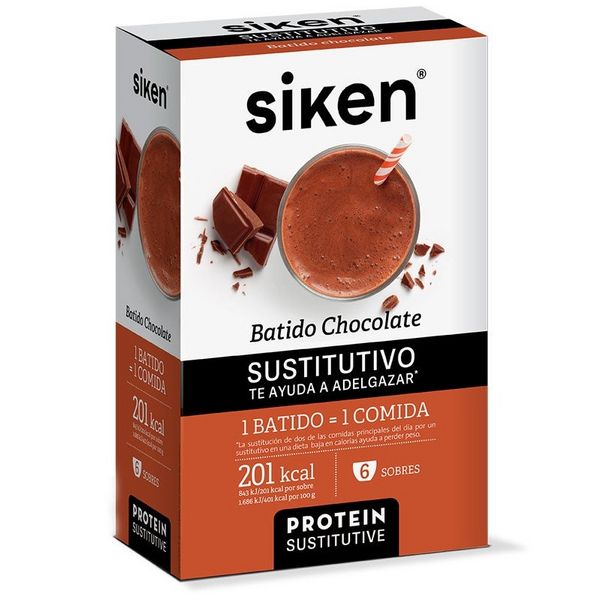 Siken Batido Substituto com Chocolate 6 Saquetas