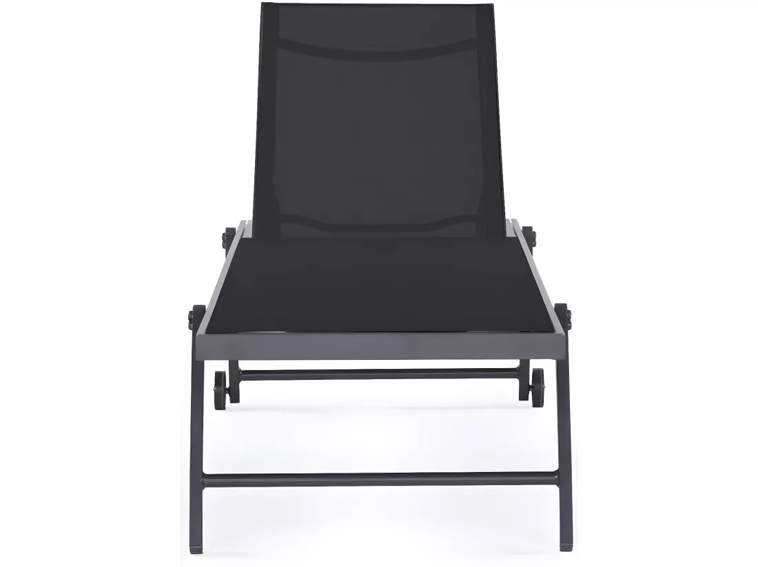 Lot de 2 bains de soleil textilène aluminium 
