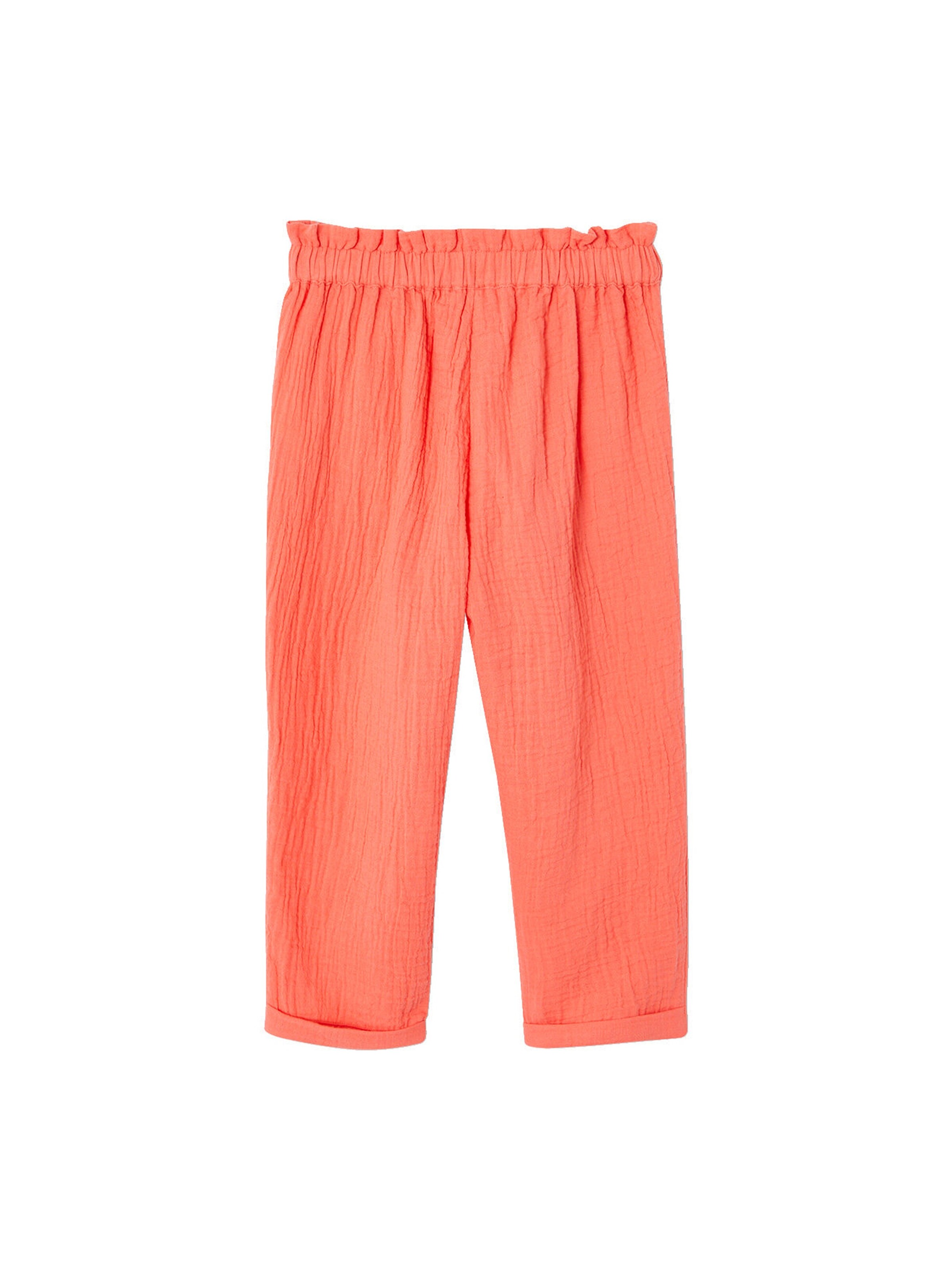 Vertbaudet Mädchen 3/4-Hose mit Blumenprint, Musselin koralle
