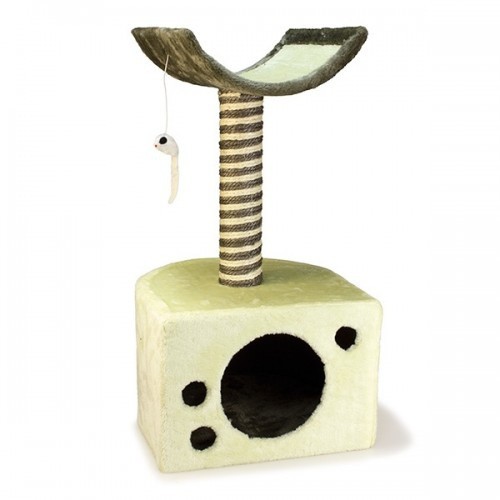 Arranhador com gaveta, branco