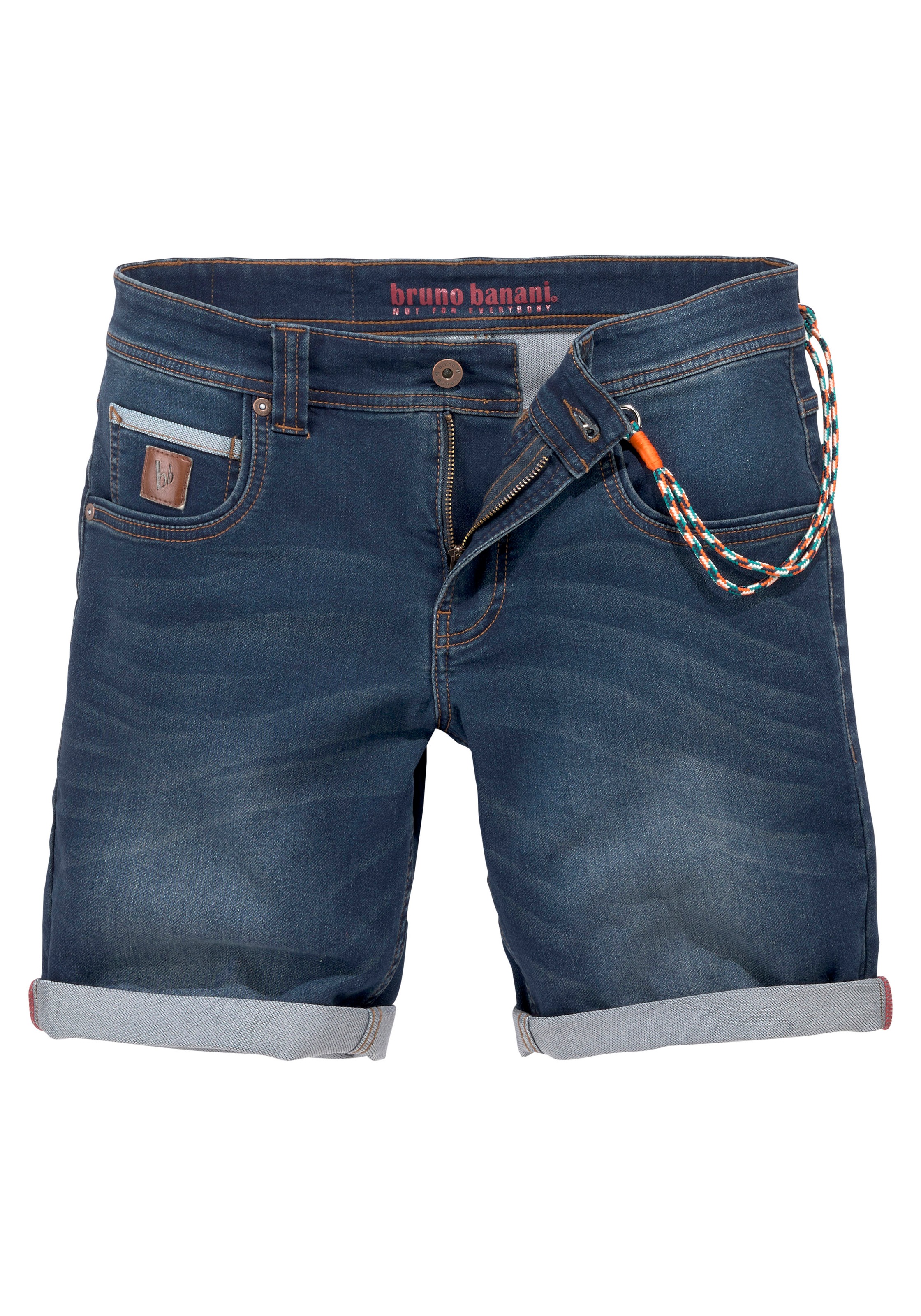 Bruno Banani Jeansshorts Set, mit Band, 2 Stk. tlg. bequemer Sitz,  gerade Beinform,  mit praktischen Taschen