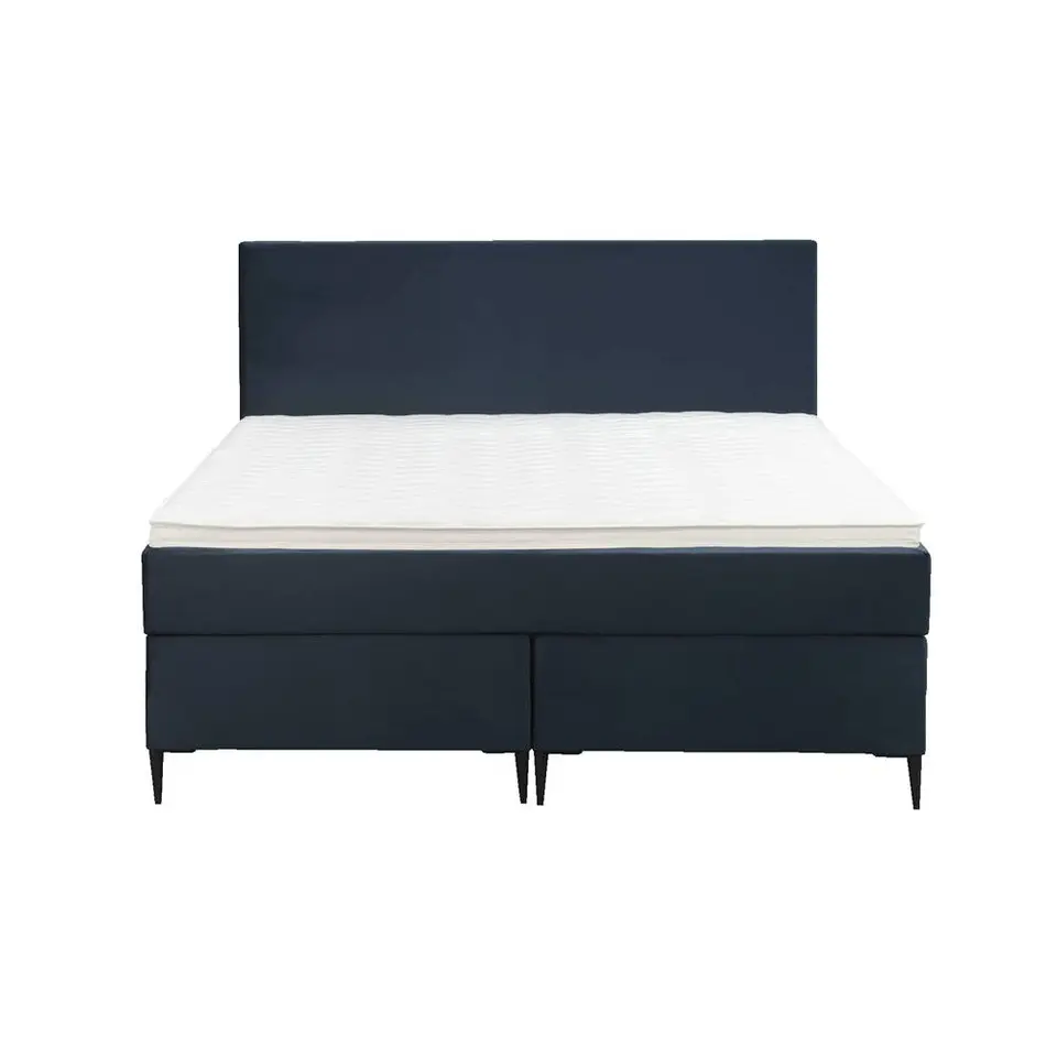 Boxspring Liv egaal - blauw - 140x200 cm - slanke poot