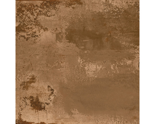 Terrastegel van porselein, metallic Cortenbruin, gerectificeerde rand, 60 x 60 x 2 cm
