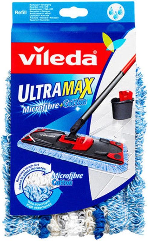 Vileda - ULTRAMAX - Dweilmop - Microfibre + Katoen - Voor Extra Vochtige Reiniging