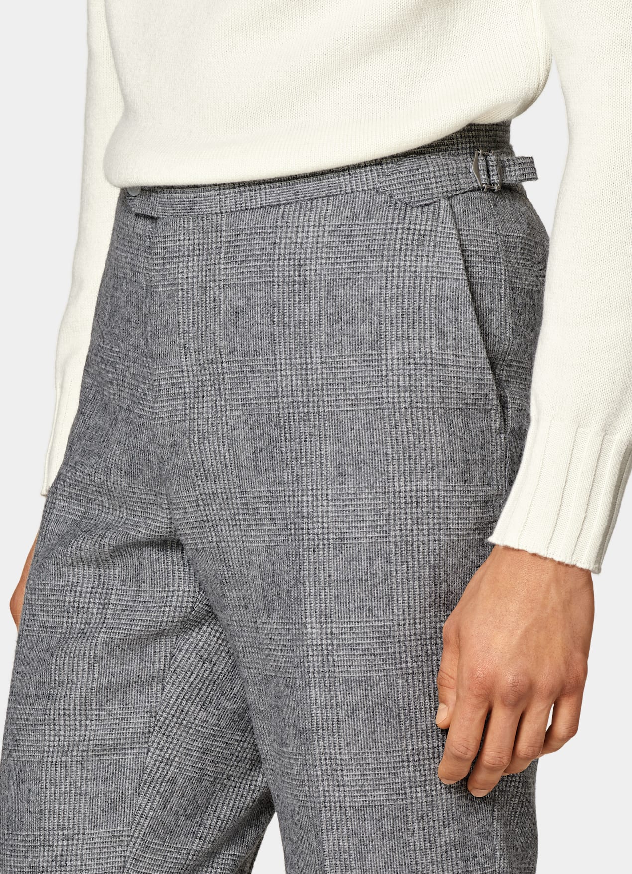 Costume Havana coupe Tailored gris clair à carreaux
