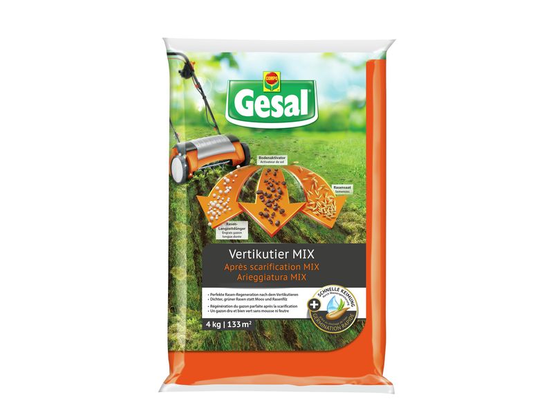 Gesal Vertikutier MiX 4 kg Mix aus Rasendünger, Rasensamen und Bodenaktivator