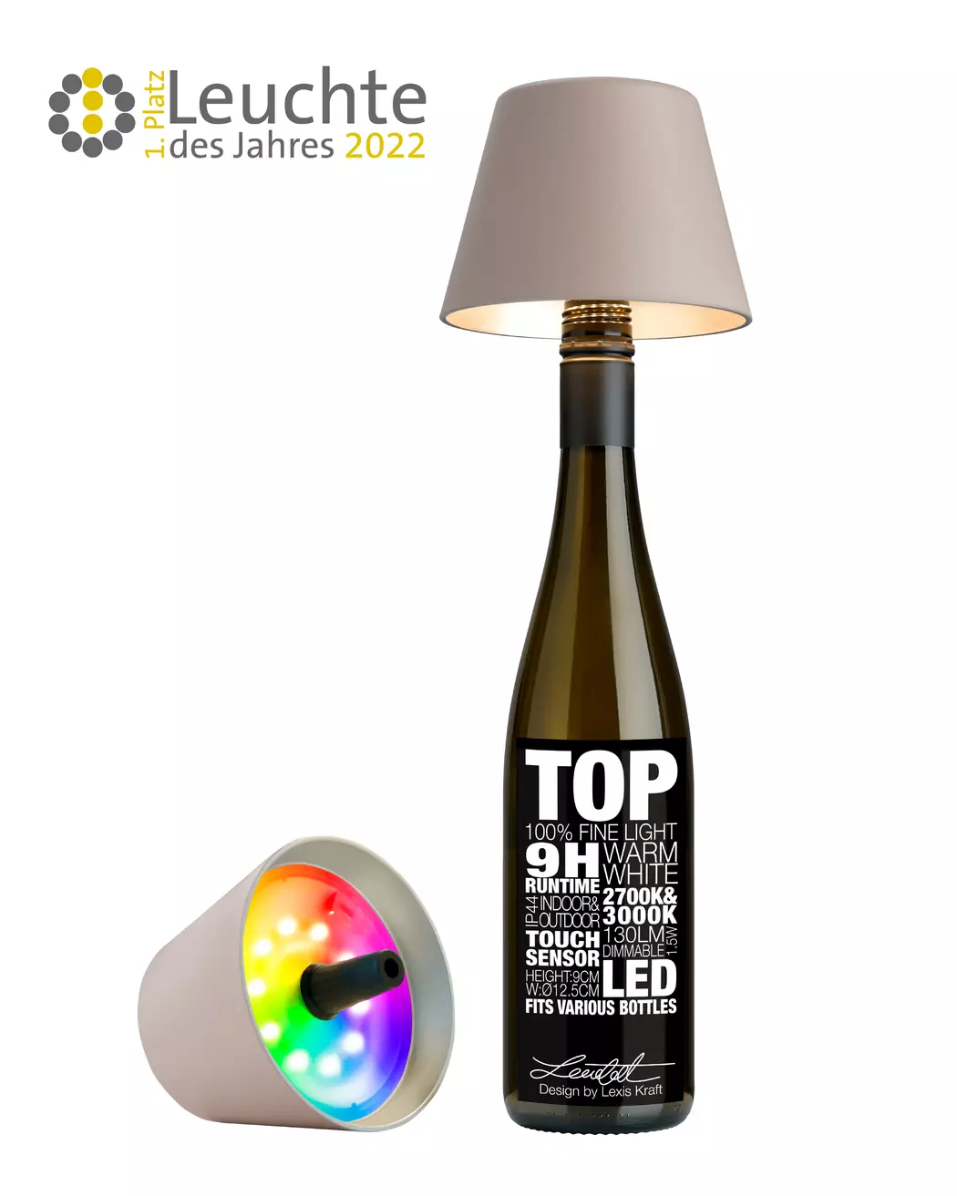 LED-Akku-Flaschenaufsatz Top 2.0
