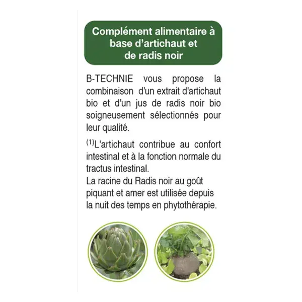 B-Technie Suplemento Orgânico para Digestão com Alcachofra e Rabanete Preto - 20 ampolas