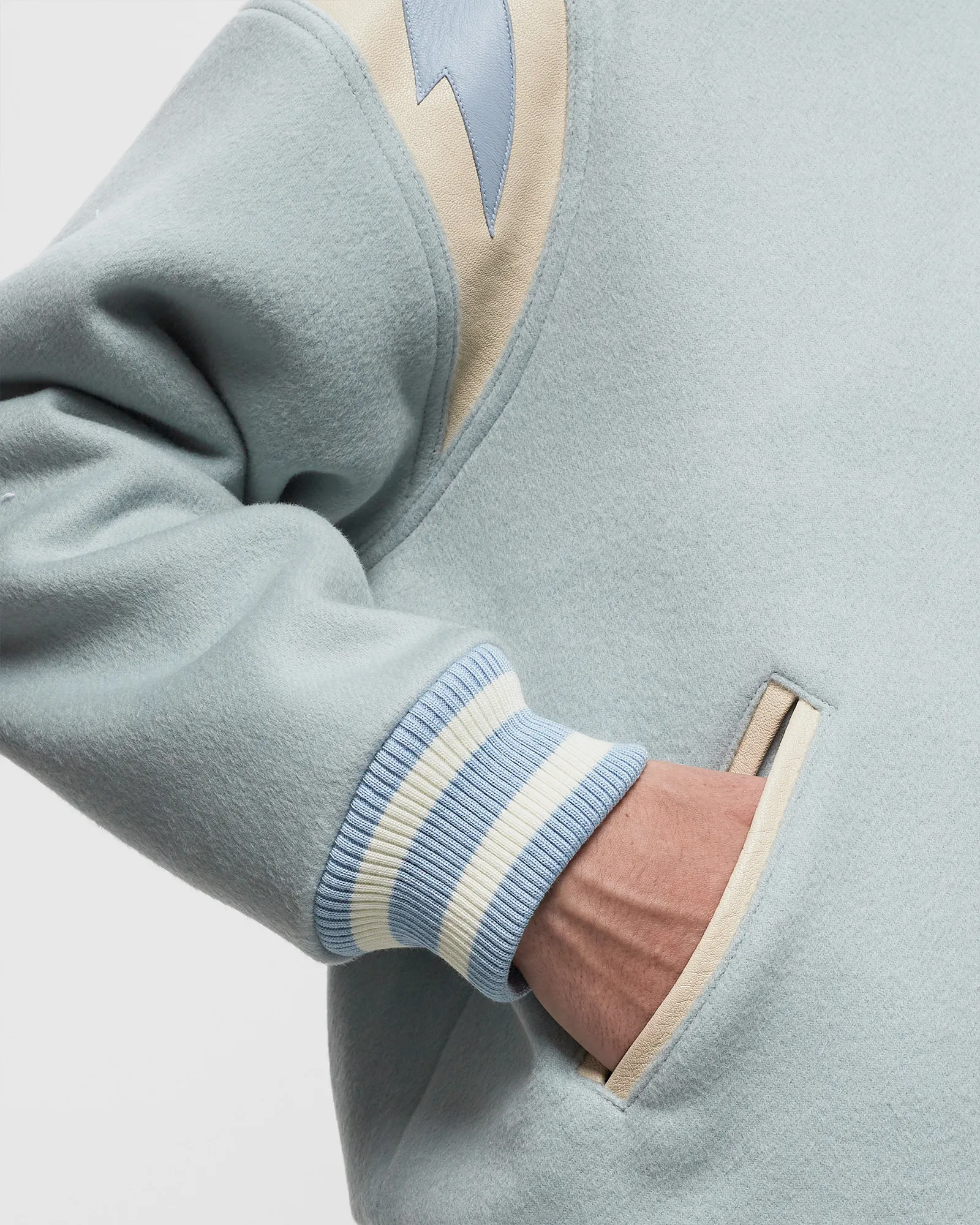 Rhude MINT WOOL LIGHTING VARSITY