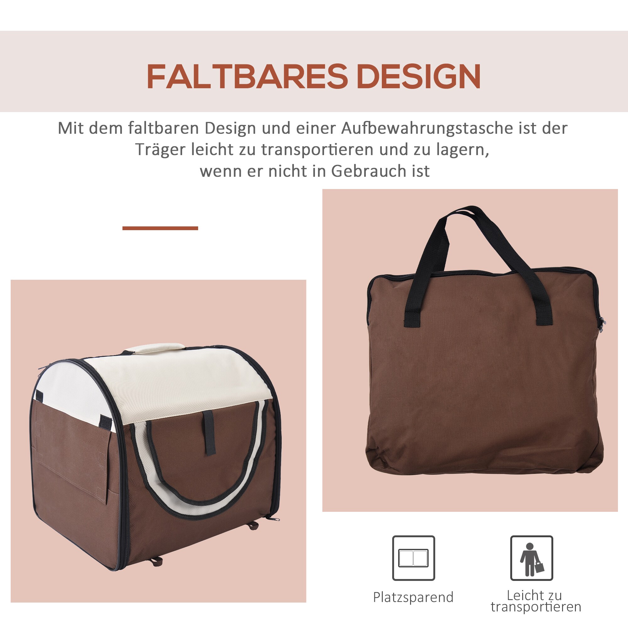 PawHut Hundetransportbox in Größe M M: 61 x 46 x 51 cm (LxBxH)