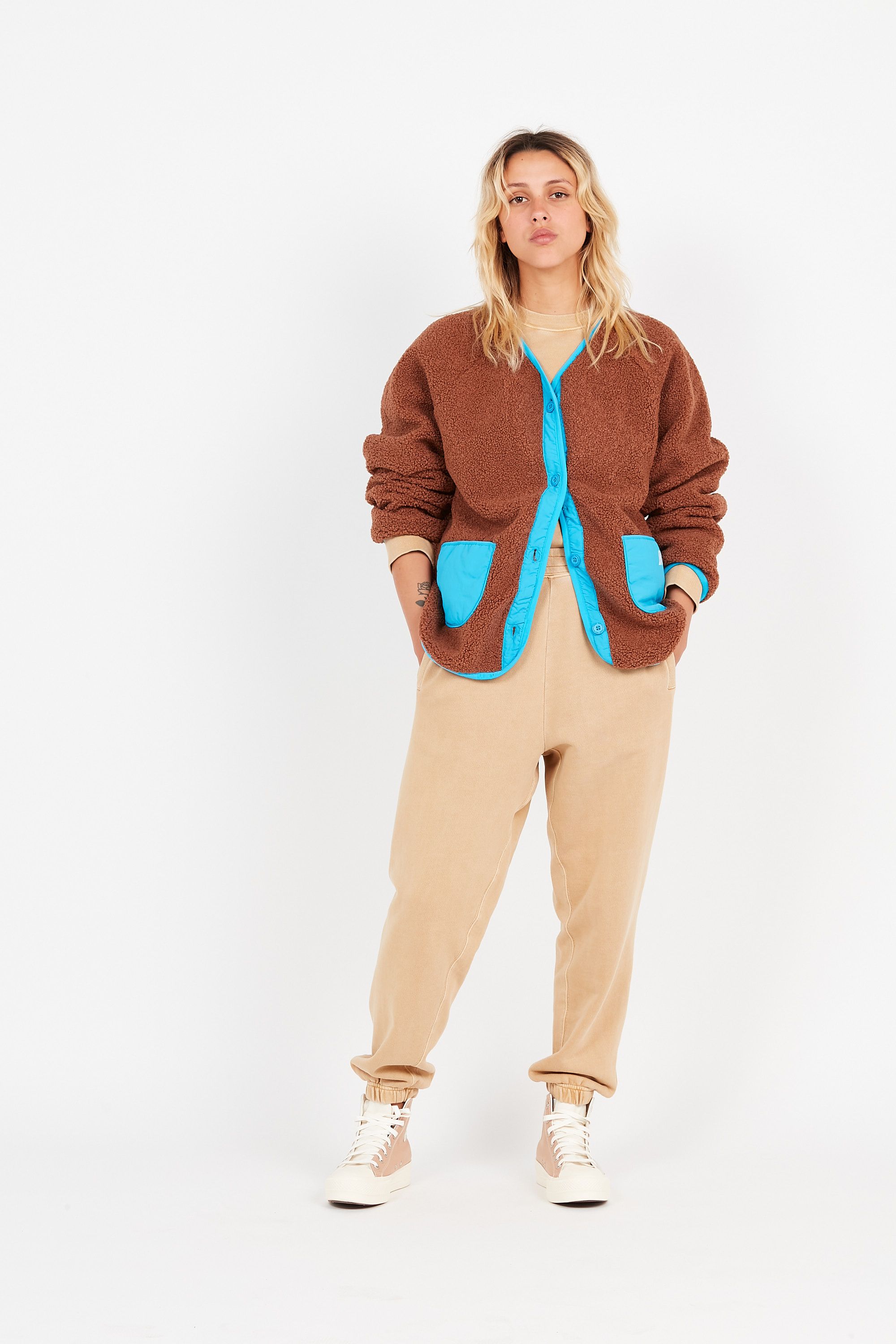 HUF VESTE WO 10K SHERPA Marron