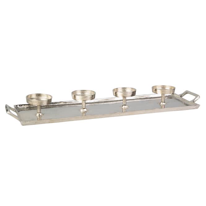 Adventskerzenhalter silber - ca. 63 x 19 x 6 cm