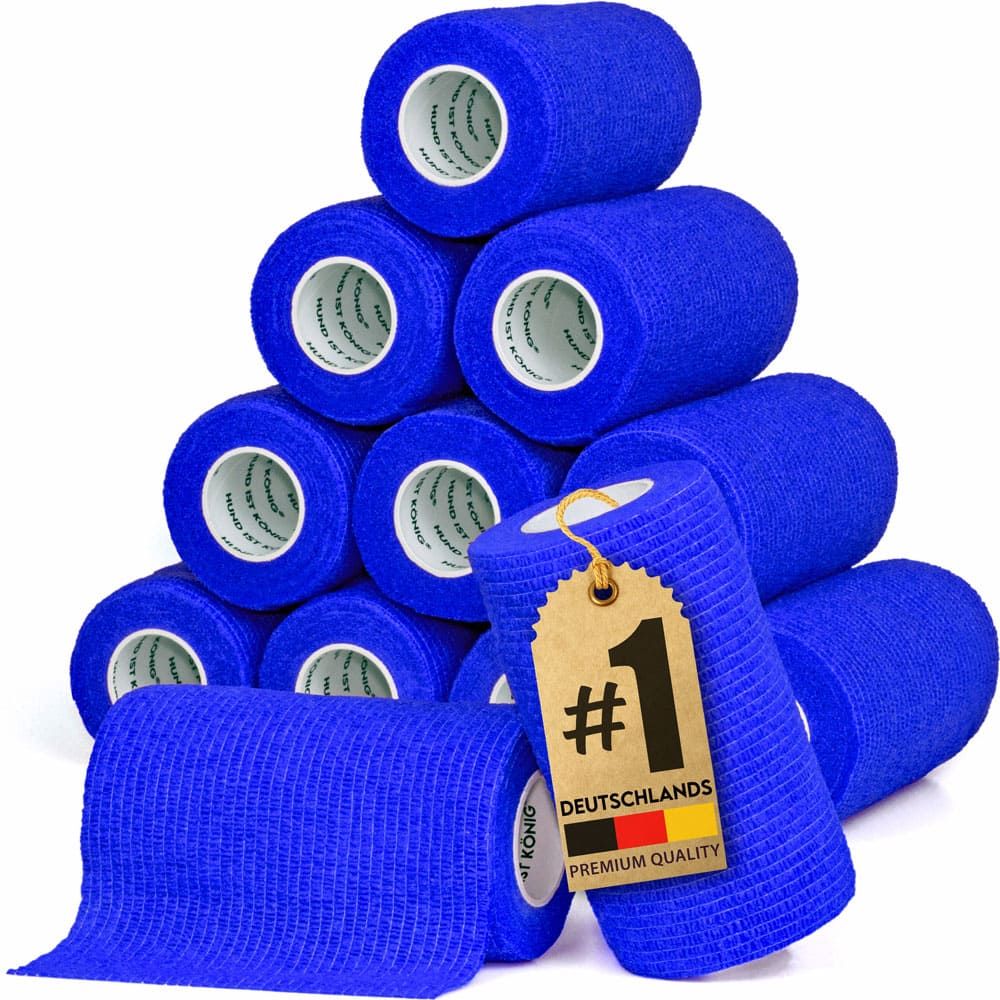 HUND IST KÖNIG® Verband selbstklebend, Fixierbinde 12x4,7m Selbstklebende Bandage für Mensch & Tier