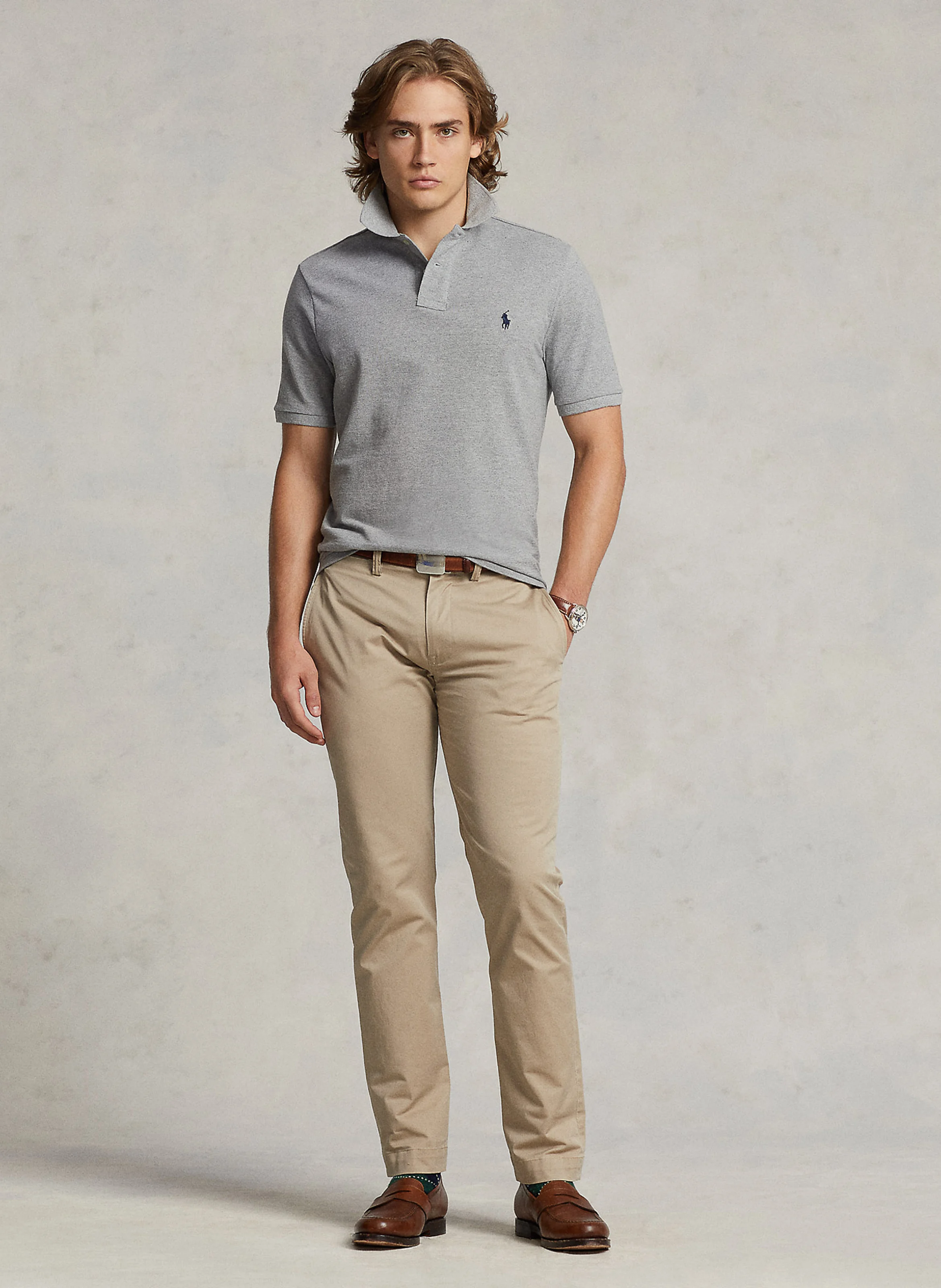 Polo slim-fit en coton | Gris